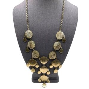 ❤️ Bohemian x Gypsy Gold Etched Discs Bib Necklace